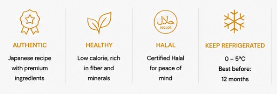 Azuma Chuka Wakame — чанарын онцлог: Authentic, Healthy, Halal, Keep refrigerated