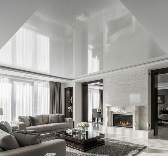 Glossy stretch ceiling